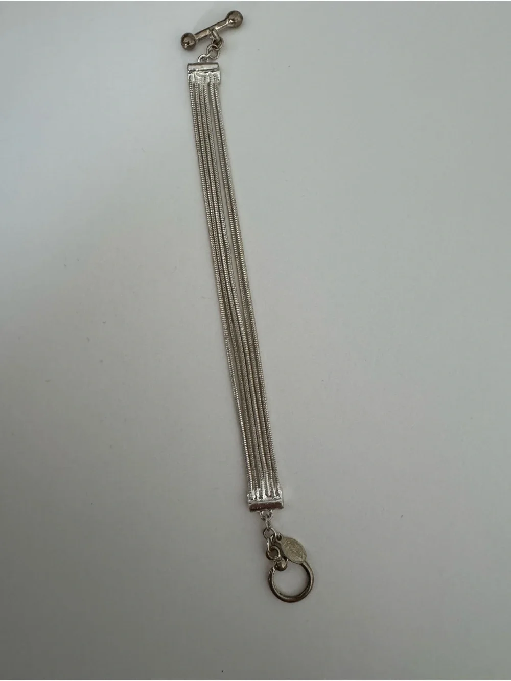 Multi-Strand Silver Tone Women's Bracelet - Elegant Toggle Clasp